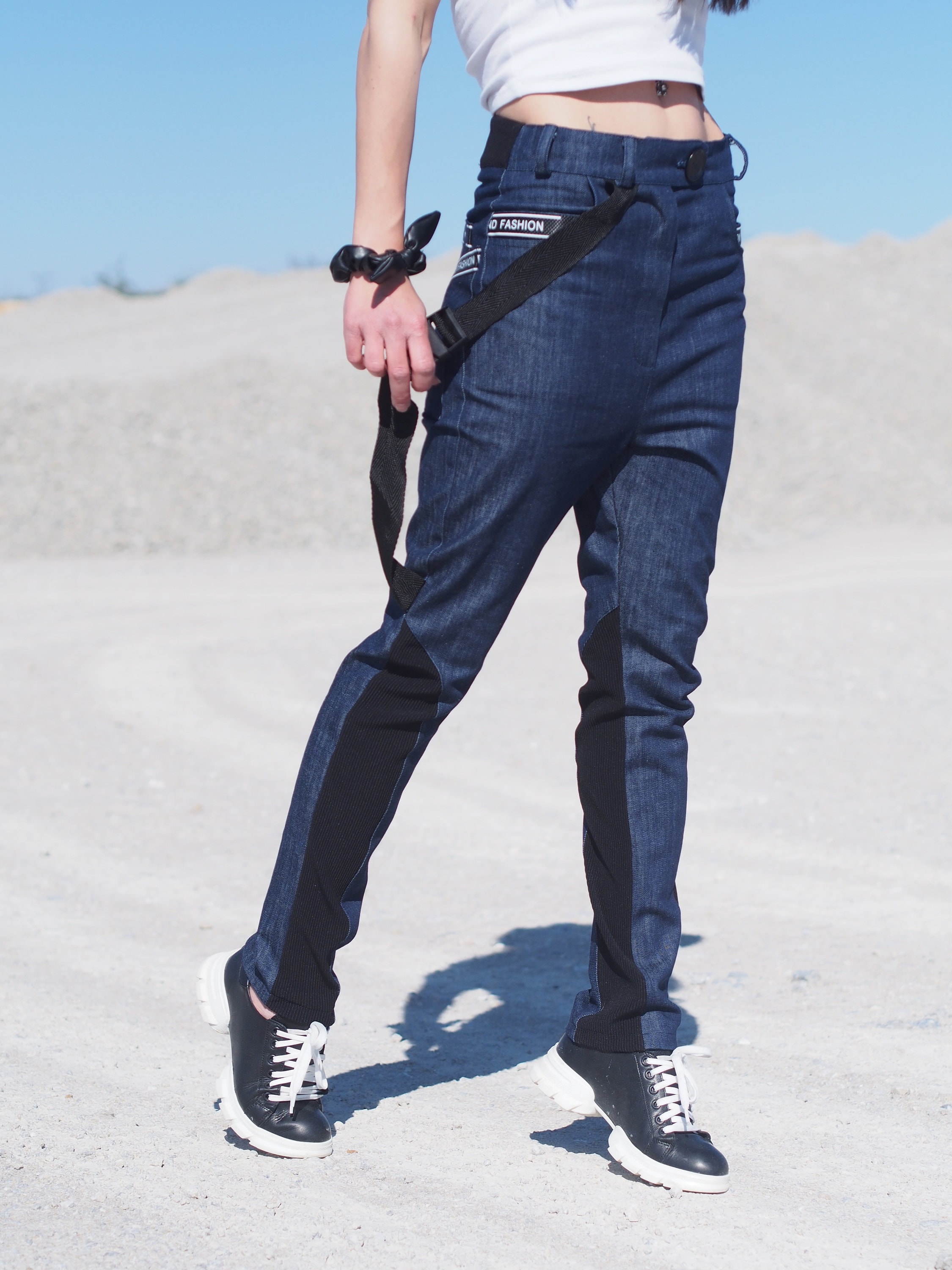 Women Drop Crotch Denim Pants,extravagant Drop Crotch Pants,women Denim ...
