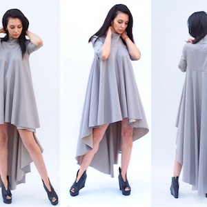 Women maxi dress,Long asymmetric  dress, Grey maxi dress, Plus size dress, Black maxi dress,Womens maxi dresses,Extravagant long maxi dress