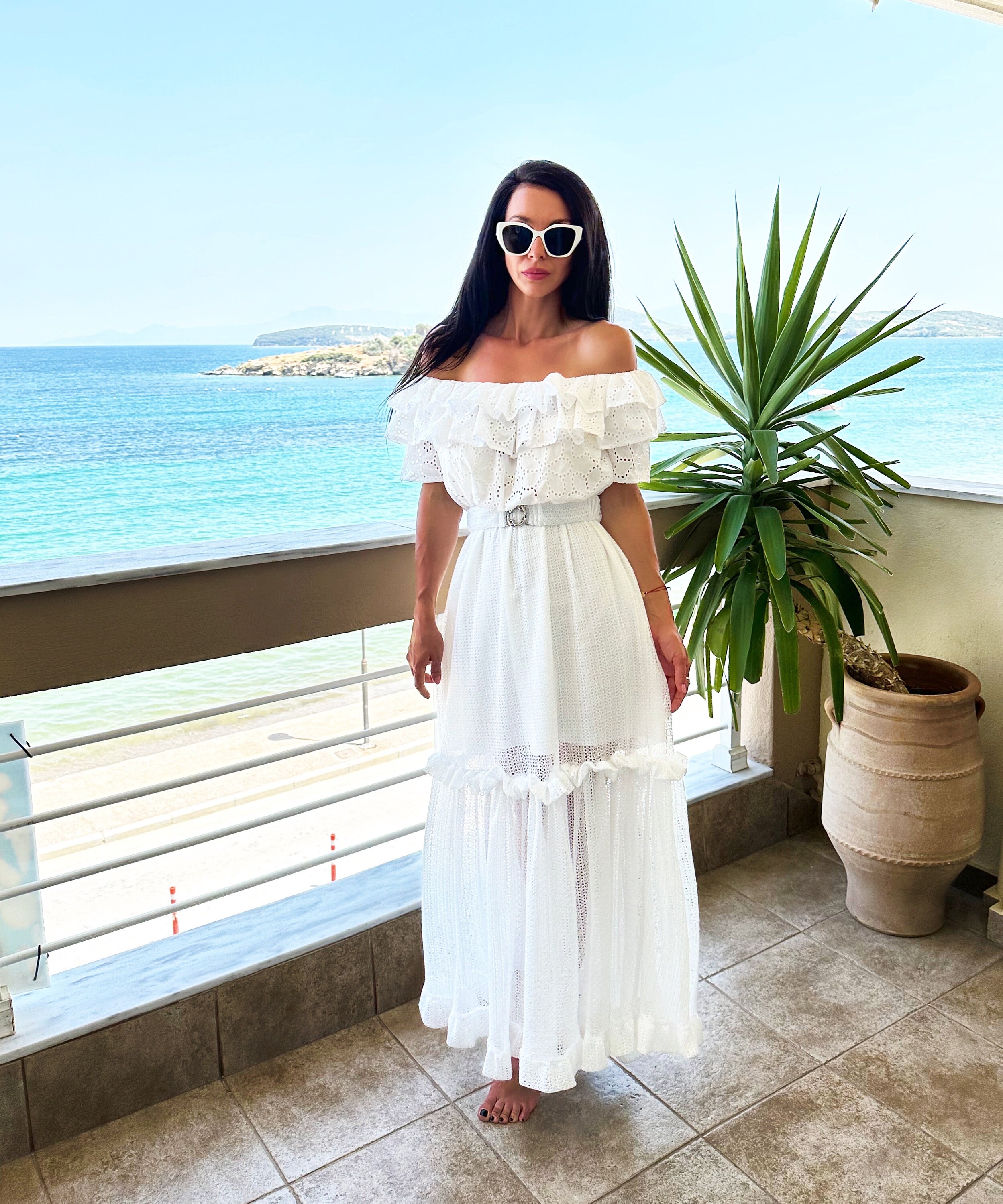 mermaid dress elegant Elegant White Ball Gown Off-The-Shoulder Lace Long Sleeves Chapel Trai main image 1