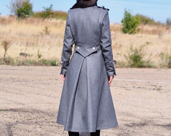 Long Cashmere Coat,long Wool Coat Women,women Wool Coat,grey
