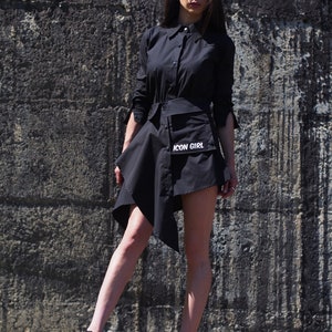 Women asymmetric summer casual dress,Black asymmetric dress,Women maxi summer dress,Daily women dress,Extravagant black asymmetric dress