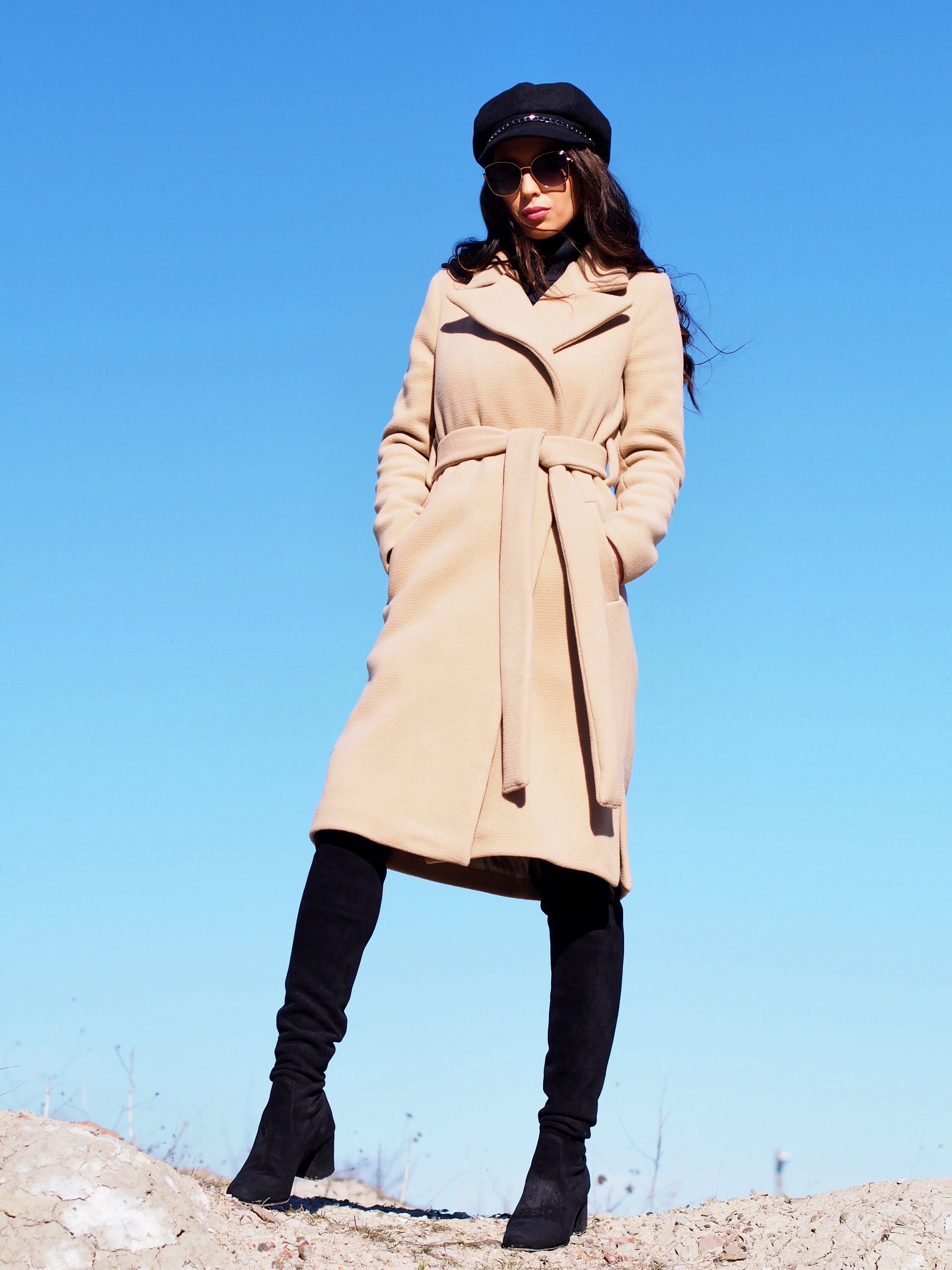 Ecru cashmere coat best sale