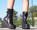 Extravagant Black Genuine Leather Boots,Women's Leather Boots,Leather platform boots,Must have wedges,Leather boots for women,winter boots product logo