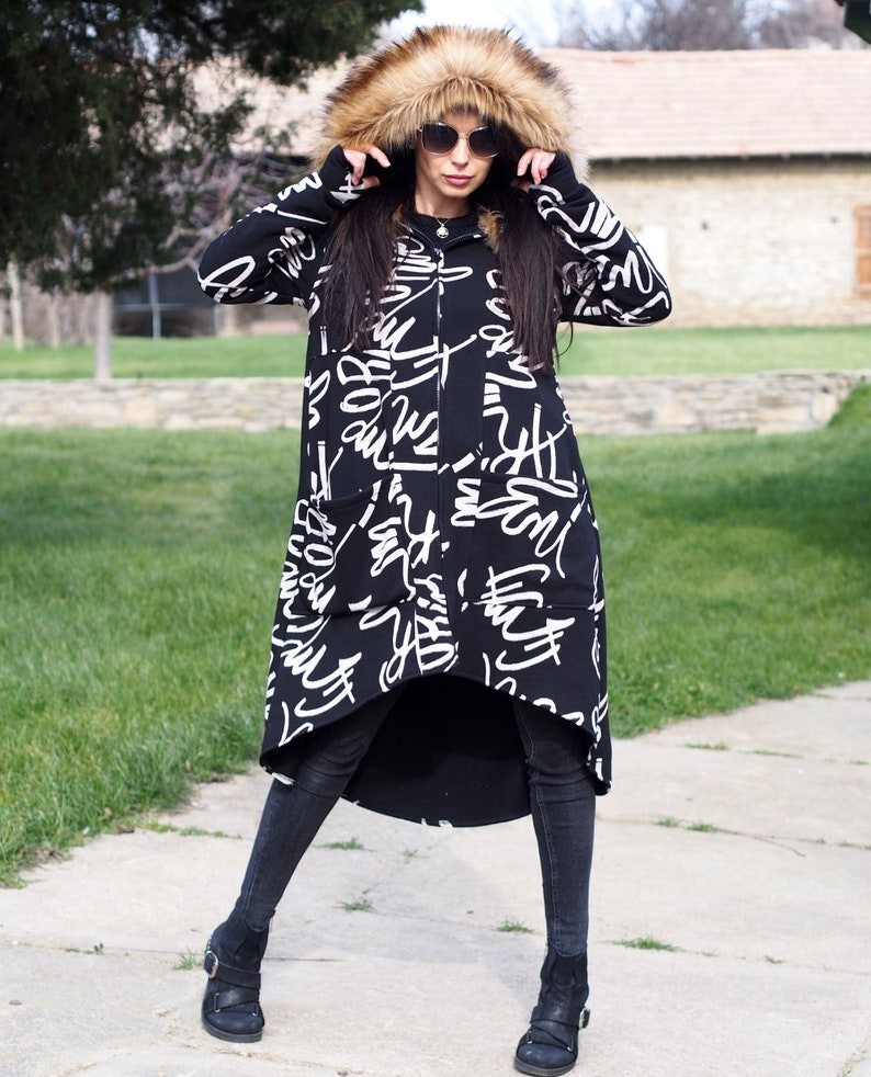 WAVE ASYMMETRIC JACKET - BLACK