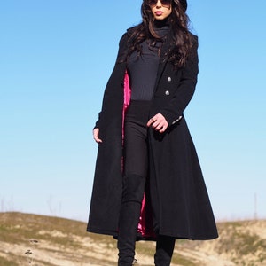 Wool Coat, Long Wool Coat, Womens Wool Coat, Black Coat Wool Coat, Long Wool Coat, Womens Wool Coat, Black Coat