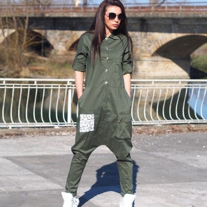 Extravagant Cotton Harem Jumpsuit, Loose Jumpsuit,Women Drop Crotch Jumpsuit, Women Overall,Oversize Jumpsuit, Gothic jumpsuit