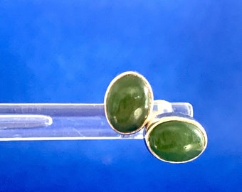 Jade/Nephrite stud earrings  set in sterling silver