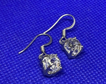 Hermiker Diamond Quartz sterling silver set drop earrings