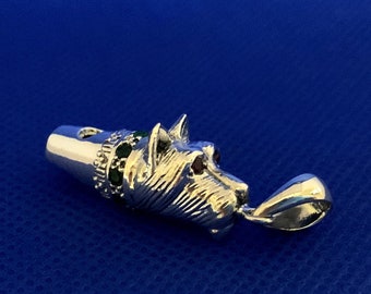 Westie Scottie Dog Whistle Stering Silver Victorian in Style