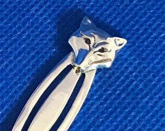 Fox page/book mark Sterling Silver. faux gem eyes victorian in style