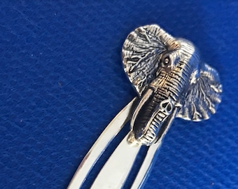 Elephant Bookmark sterling silver page mark faux gem eyes