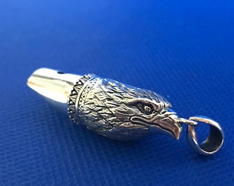 A Eagle hawk Head Sterling silver Whistle Victorian in Style