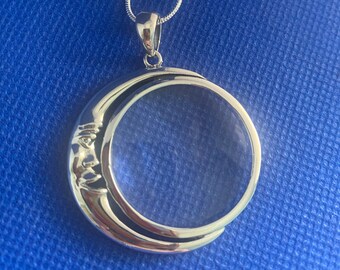 Magnifying glass Sterling silver Moon Victorian in Style