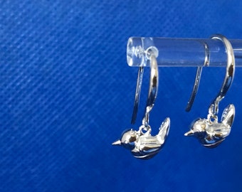 Robin earrings 3d sterling silver and overlay gold .925