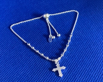 Bracelet Friendship/Slider with heart Sterling Silver adjustable