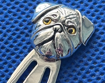 Boxer sterling silver Bookmark/ page mark glass eyes