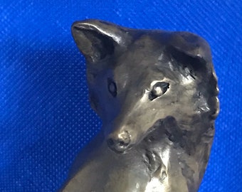 Fox looking back Figurine Cold Cast Bronze fine quality made in the U.K.