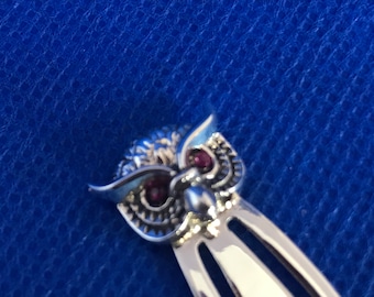 Owl sterling silver Bookmark/ page mark/