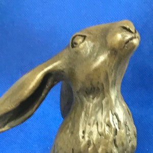Hare Figure  Moon Gazing . La Luna. Cold Cast Bronze .made in the UK