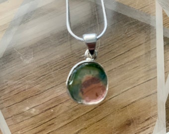 Water Melon Tourmaline set in  sterling silver Natural polished gem