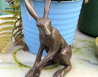 Hare Figurine Cold Cast Bronze Mystical/Magical fine quality made in the U.K.