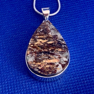 Astrophyllite Pendant Sterling Silver Set  with sterling silver snake chain