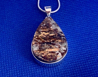 Astrophyllite Pendant Sterling Silver Set  with sterling silver snake chain