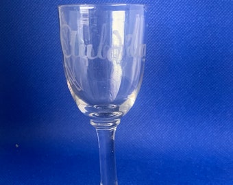 Auld lang Syne etched victorian glass happy hogmanay