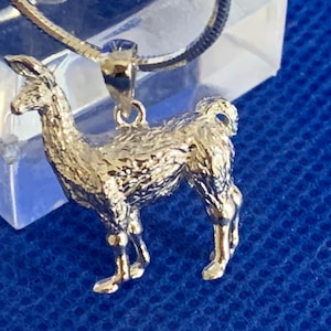 Llama pendant and snake chain sterling silver