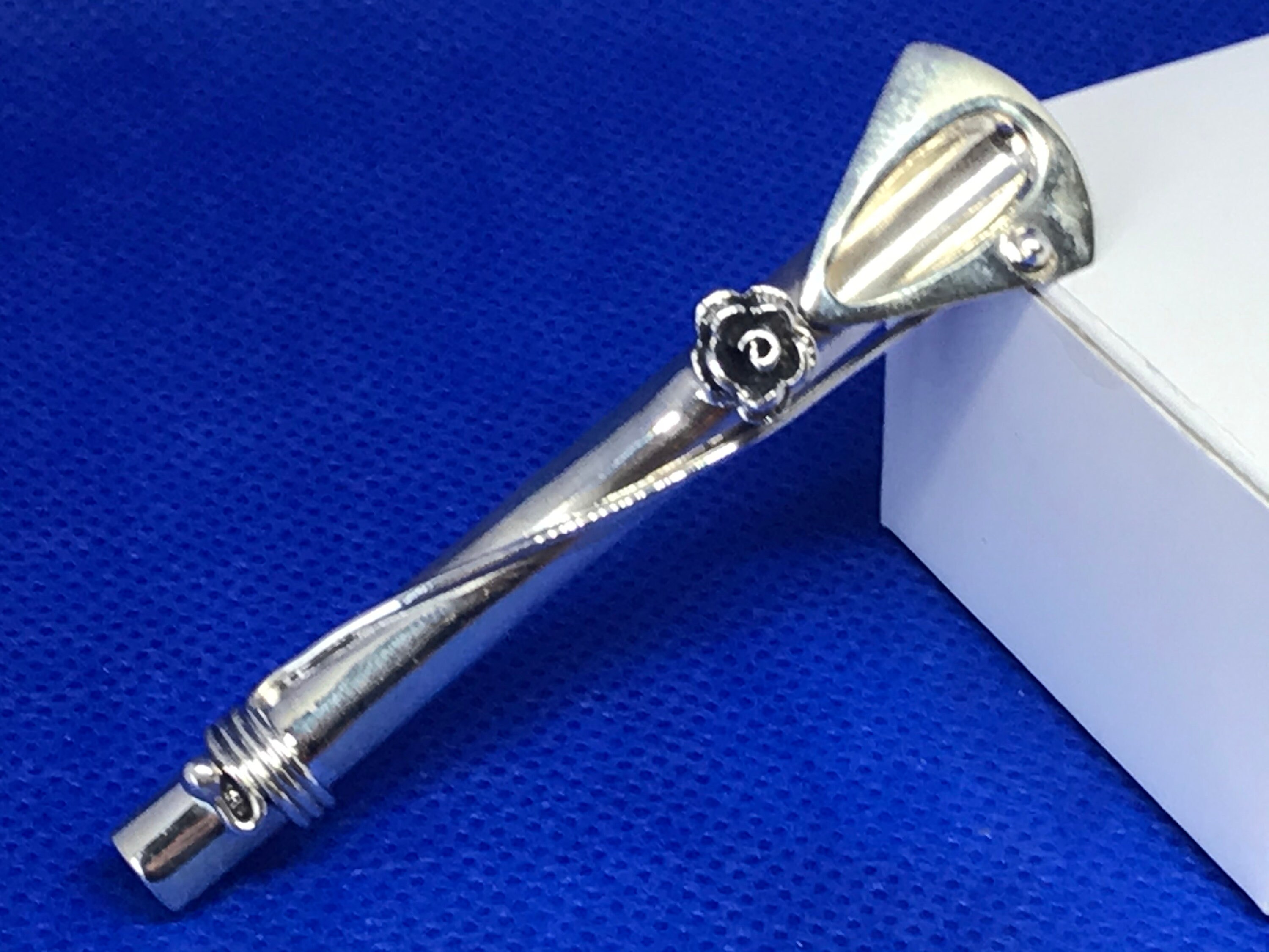 Silver lapel flower holder sale