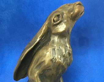Hare Moon Gazer traditional Cold Cast Bronze fine quality made in the U.K.