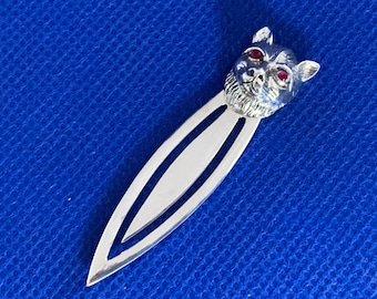 Cat sterling silver Bookmark/ page mark victorian in style