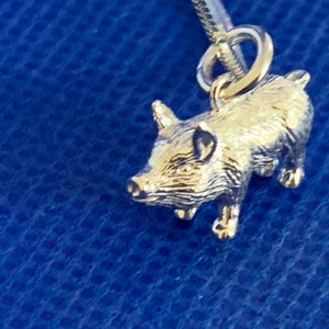 Schweinchen Anhänger und Schlangenkette aus Sterling Silber