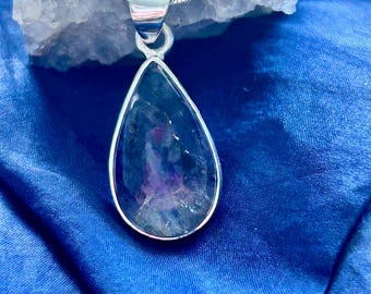Blue John Teardrop Pendant: Sterling Silver Snake Chain, Mined in  Derbyshire England *313