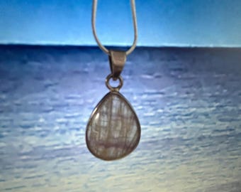 Blue John Teardrop Pendant: Sterling Silver Snake Chain, Mined in  Derbyshire England