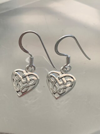 Heritage Orecchini A Perno In Argento Sterling - Motivo Cuore E Nodo Celtico - Gioielli Tradizionali Irlandesi