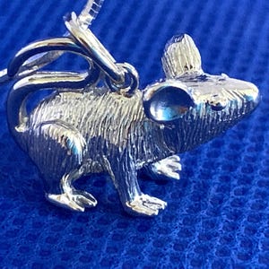 Mouse pendant sterling silver.925 and snake chain