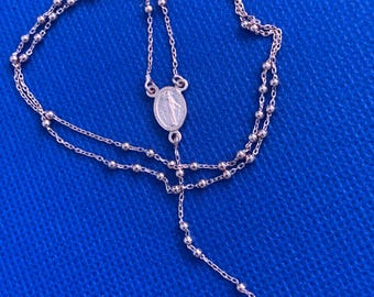 Rosary necklace necklace sterling silver and rose gold overlay spring fastening