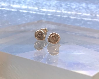 Hermiker Diamond Quartz sterling silver set stud earrings