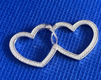 Hearts Cz set sterling silver earrings .925