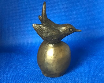 Wren on an apple Cold Cast Bronze sculpture Figure. fine quality made in the U.K.