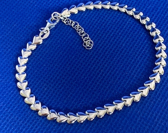 Bracelet with interlocking hearts Sterling Silver extendable