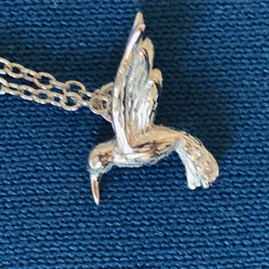 Humming bird pendant mini 3d sterling silver