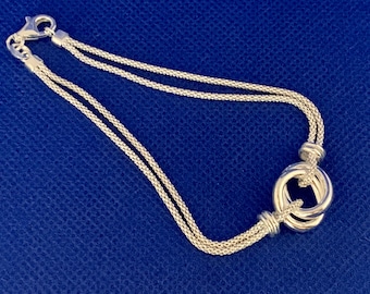 Bracelet lovers knot Linked Sterling Silver