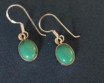 Turquoise drop earrings sterling silver