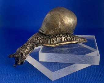Snail Sculpture for a shelf Cold CastBronze fine quality made in the U.K.