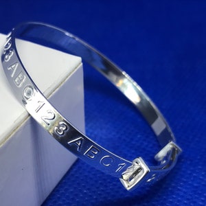 Baby Toddler sterling silver Bracelet 123.abc. .925 expandable,
