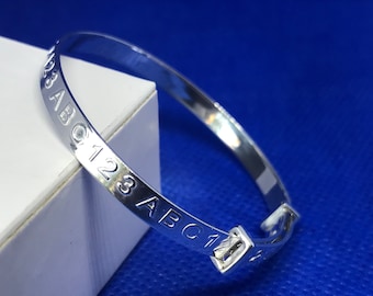 Baby Toddler sterling silver Bracelet 123.abc. .925 expandable,