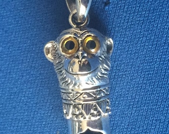 Monkey Whistle Stering Silver Victorian in Style