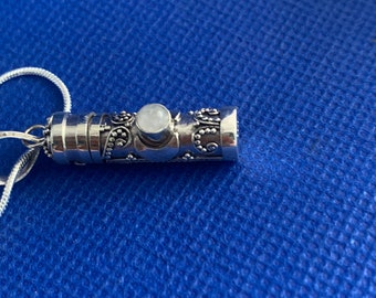 Sterling Silver Moonstone Locket: Victorian in style Keepsake for Ashes